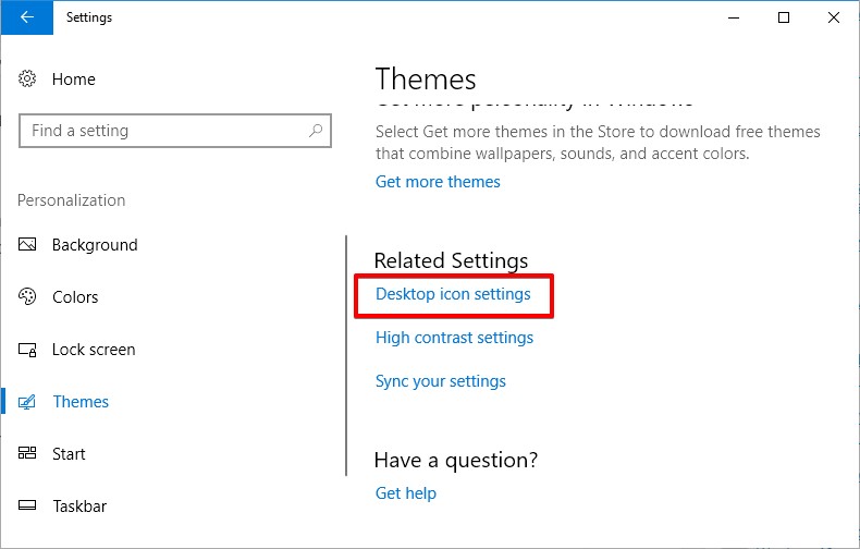 select desktopicon settings