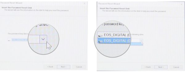 select password reset disk