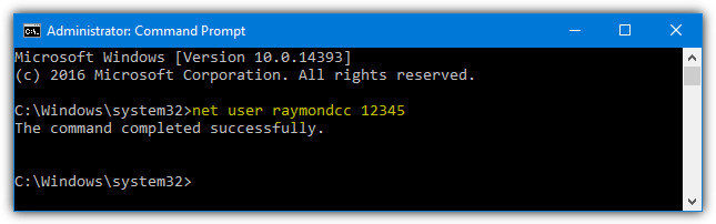 change password net user