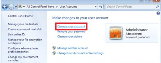 change password