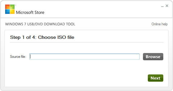  importa il file ISO di Windows 7 per creare USB avviabile 