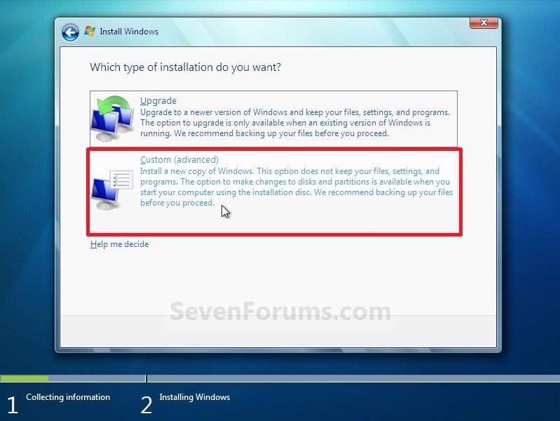 clean install windows 7