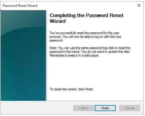password reset wizard
