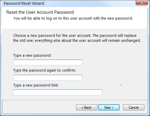 create new password