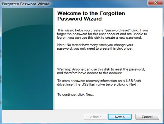 forgotten password wizard