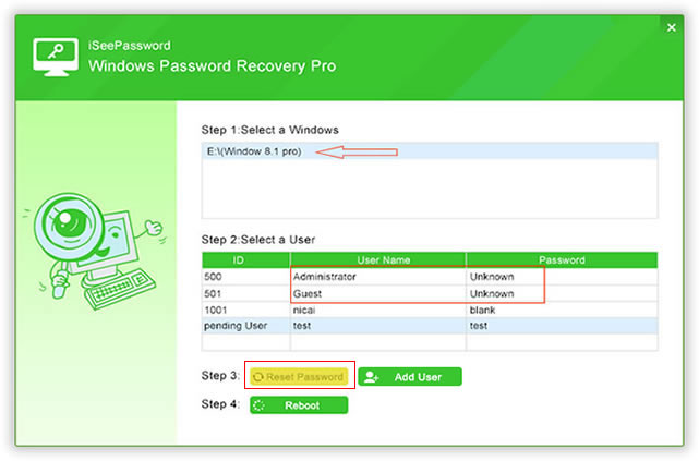 iseepassword reset password