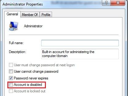 set account password to never expire to fix referenced account is currently locked out