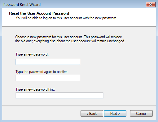 microsoft password reset disk