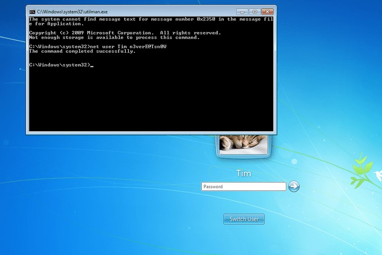 password reset with cmd