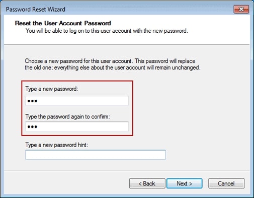 reset administrator password