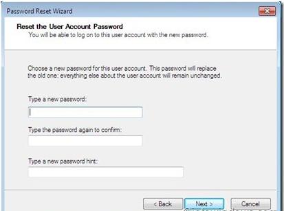 password reset wizard