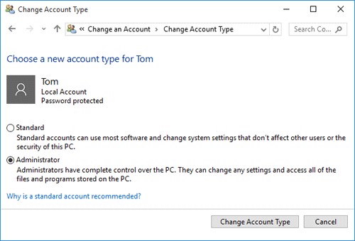 how to change administrator password in windows 7 using cmd from standard account