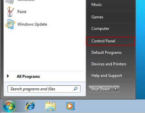windows 7 control panel
