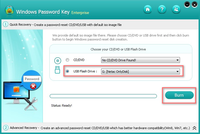 عملية تثبيت windows password key