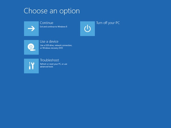 select troubleshoot