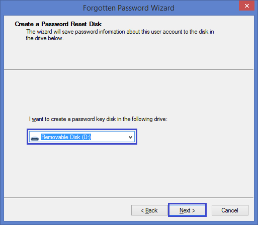 make a password reset disk