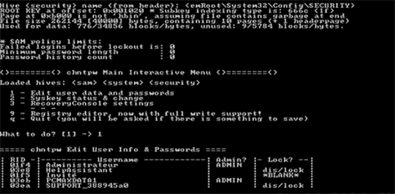 offline nt password registry editor