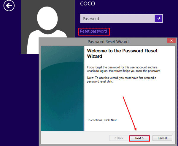 password reset wizard