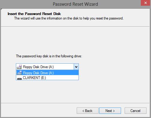 windows password wizard not using a disk