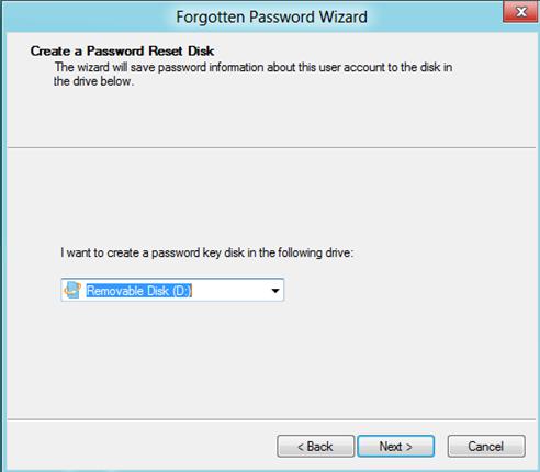 create password reset disk