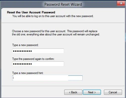reset password successfully