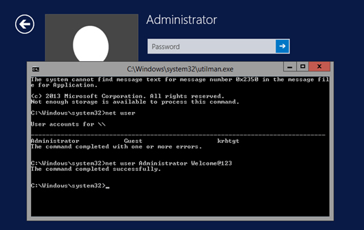 reset windows 8 password cmd