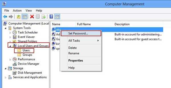 set password