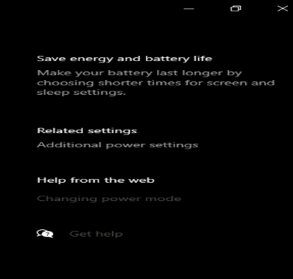 additional power settings