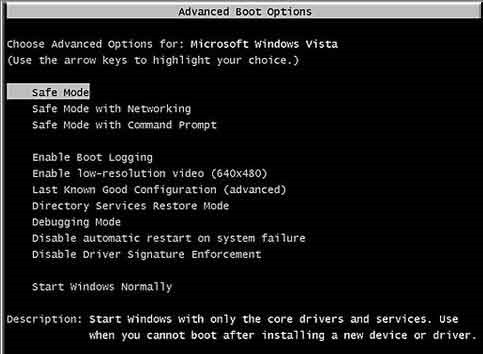 advance boot options