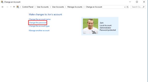 change account password
