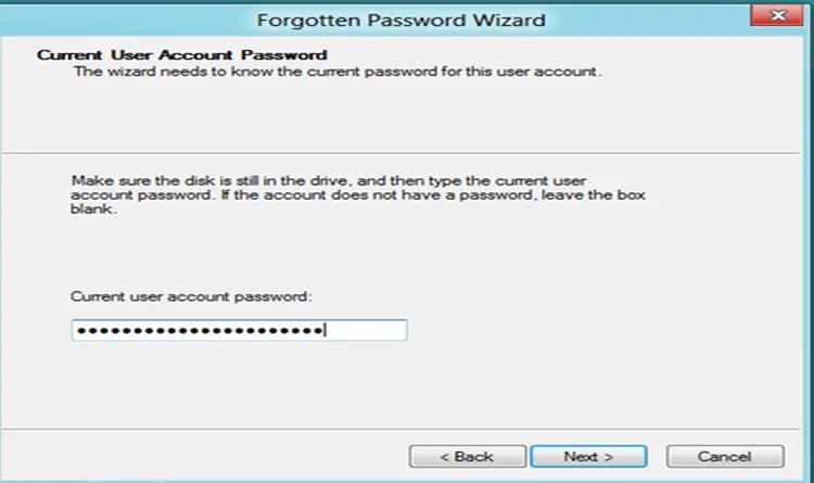 forgotten password wizard