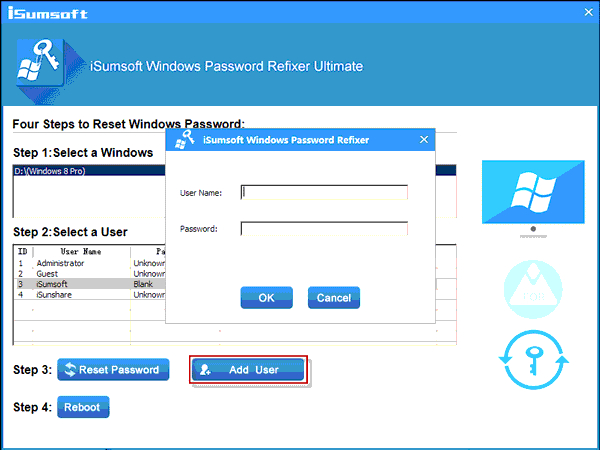 isumsoft windows password refixer