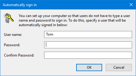 configure local account settings to bypass admin password