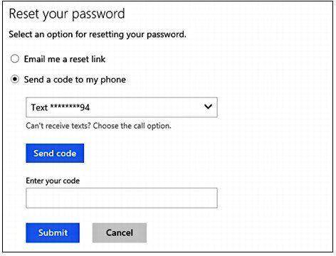 reset microsoft password