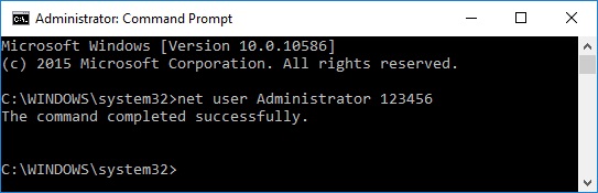 reset windows password via cmd