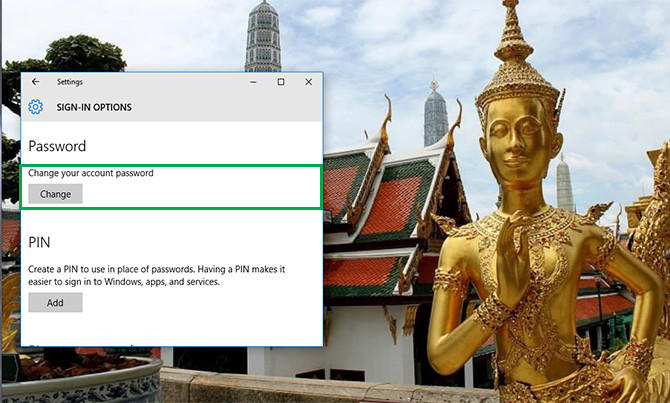 Enter old password