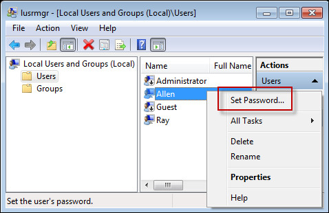 vista set user password