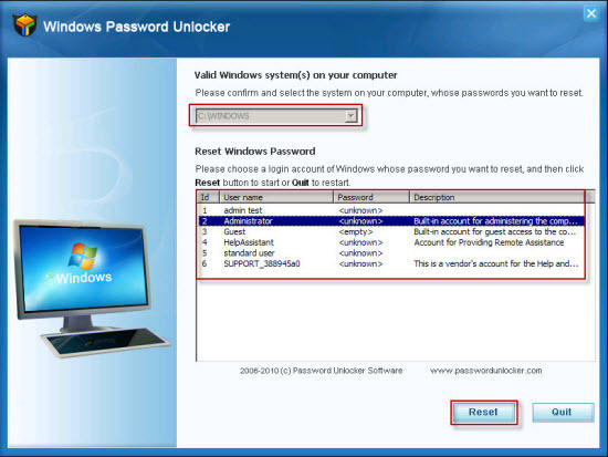 windows password unlocker