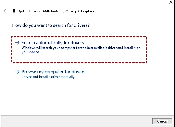 search automatically for driver