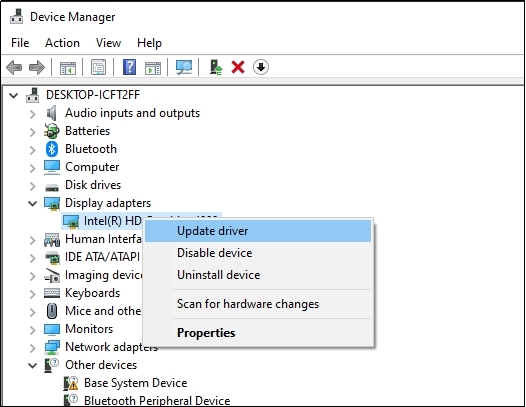 update driver to fix windows red screen