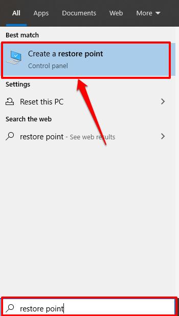 create restore point