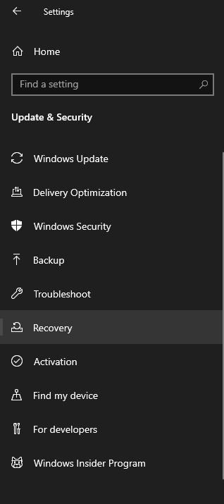 go to update and security