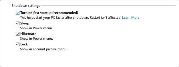 trun on fast start up