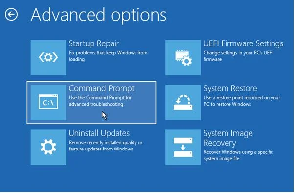 choose uefi firmware setting