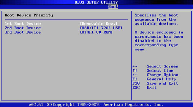 bios usb boot device priority