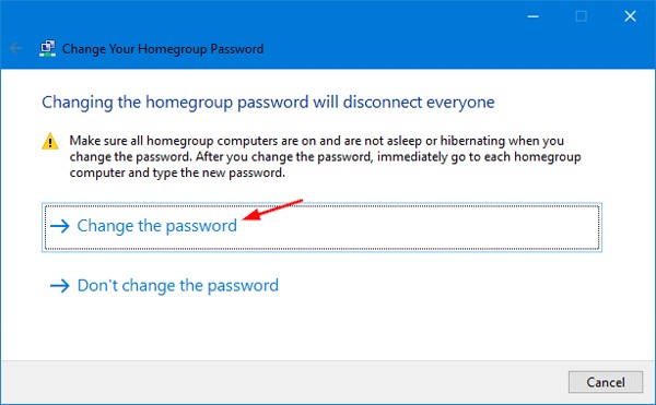 change homegroup password