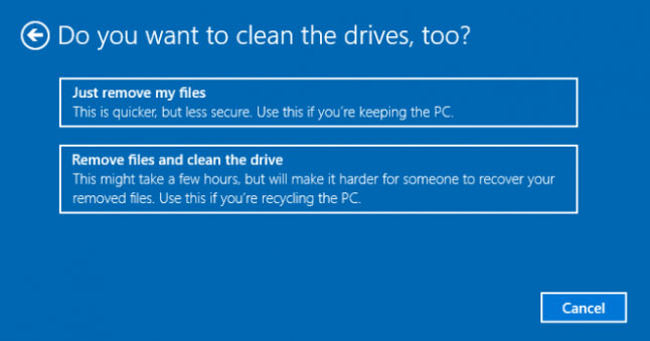 choose one feature to reset pc to fix windows hello compatible camera not found