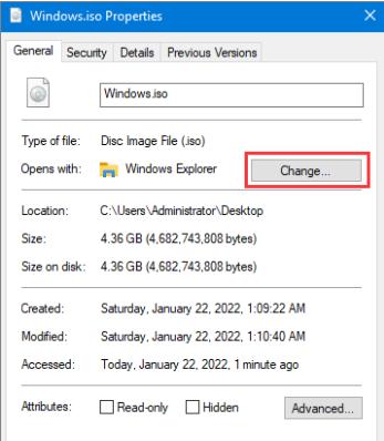 click change