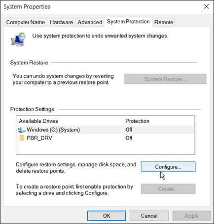 configure the setting