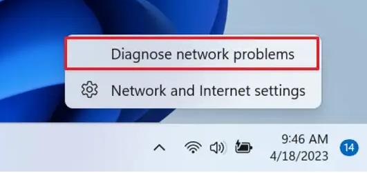 diagnose network problems options new